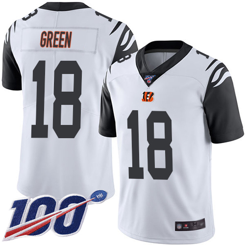 Cincinnati Bengals Limited White Men A J Green Jersey NFL Footballl 18 100th Season Rush Vapor Untouchable